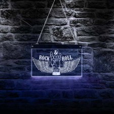 Rock N Roll Rock bar à bière LED enseigne lumineuse néon cadeau décoration de...