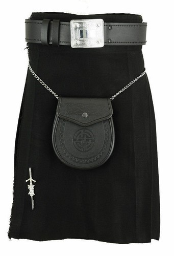 Black scottish men - black, kilt