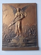 PLAQUE EN BRONZE GUERRE 1914