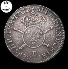(FC-1) - Louis XIV - 1/2 écu aux insignes 1702 B, Rouen