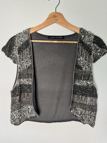 Zara women silver sequin - zara,
