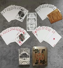 Jeux De Carte Boîte à Cartes vintage en Laiton Doré  Plus Jeux Bicycle Proof