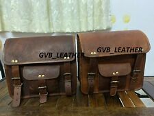 2 Sacoches De Moto En Cuir L &