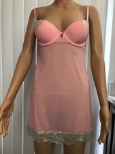 Victoria Secret Lingerie Teddie Chemise Nightie Peach & Gold Size 34B
