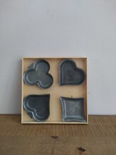 Coffret Bridge 4 Coupelles étain/plomb - Trèfle Coeur Carré Pique