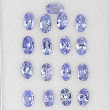 Coupe Ovale Naturel non Chauffé Violet Tanzanite Bleue 17pcs 4.11ct 5x3mm Lot