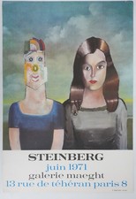 [AFFICHE D'ART] STEINBERG : Le couple dos à la mer #Maeght #Paris, 1971