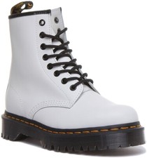 Dr Martens 1460 Bex Femmes 8 Eye Lacet Bottes Cuir en Blanc Taille UK 3 - 8
