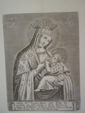 Gravure XVII° PORTRAIT SAINTE MARIE VIERGE MADONE BAROQUE VATICAN ITLAIE ROME 