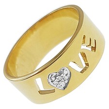 BAGUE LOVE en PLAQUE OR
