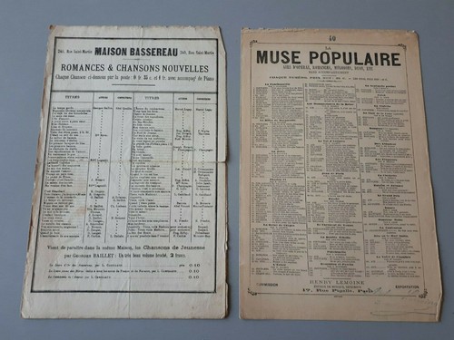 Ancienne partition chansons - de,