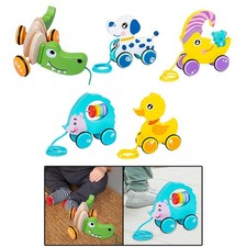 Jouet à tirer en bois, roue