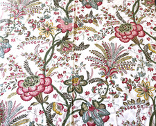 coupon Tissu d'ameublement GAGAY INTERNATIONAL FLEURI 137 x 109 cm fond crème