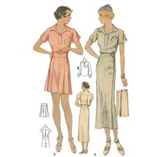 1930s Motif , Femmes SPORTS Chemisier, Jupe & Shorts - Buste = 81.3cm (81.3cm)