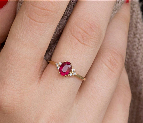 Bague rubis naturel - bague,