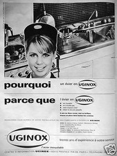 PUBLICITÉ 1965 ÉVIER UGINOX ACIER INOXYDABLE 30 ANS D'EXPÉRIENCE À VOTRE SERVICE