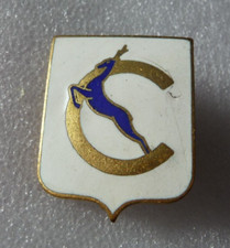 INSIGNE MILITAIRE MARINE DRAGUEUR CHEVREUIL / AUGIS LYON DEFAUT EMAIL