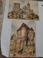 2 Vintage French postcards