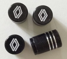 Lot de 4 Bouchons de Valves pour Renault Nouvelle Génération Neuf Noir Alu 🇫🇷
