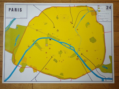 Ancien affiche carte scolaire - affiche,