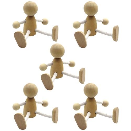 6pcs diy wooden doll figures - 6pcs,