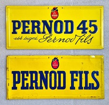 Tôle lithographiée X2 Pernod 45 & Pernord Fils - 37x16.5cm