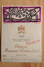 Étiquette Mouton Rothschild 1988 Keith Haring 75cl wine label weinetikett ラベル 라벨