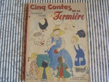 Livre ancien cartonné pour enfant Cinq contes de la Fermière 1944