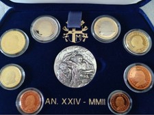 COFFRET EURO VATICAN 2002 BE PROOF COMPLET: 8 PIÈCES + MÉDAILLE ARGENT