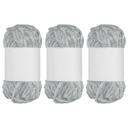 3pcs velours chenille - 3pcs, gris