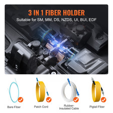 VEVOR Soudeuse Fibre Optique À Alignement De Gaine 4 Moteurs Épissage 6S 3 En 1