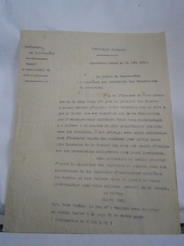 Lettre préfecture puy de - lettre,