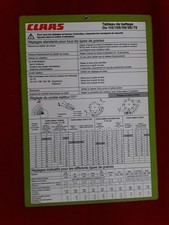 Tableau fiche de Reglage