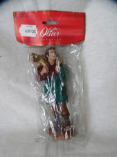 OLIVER  , SPAIN ,ESPAGNE CRECHE SANTON  VINTAGE , BERGER ET AGNEAU , 15 cm