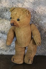 ours ourson en paille ancien  / tissu 1910/20