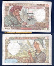 50 Francs Jacques Cœur 18/12/1941 TB + X.145 39315 - Type 1941