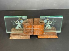 Unique serre-livres Art Déco général Napoléon Bonaparte bois & verre décoration