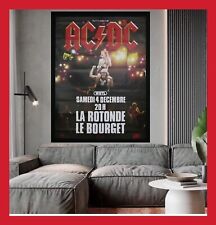 AFFICHE TOILE COTON POSTER ACDC AC DC PARIS 1982 LE BOURGET CONCERT LA RETONDE