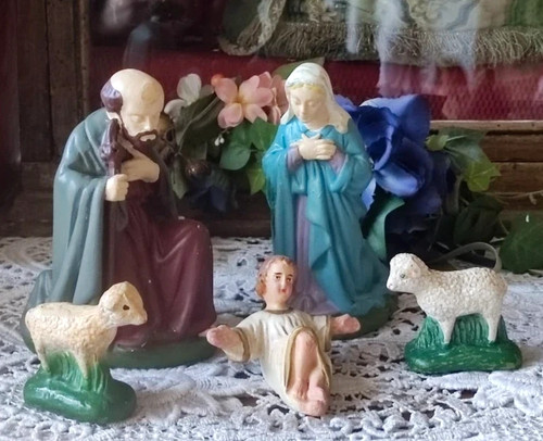 Antique creche noel - antique,