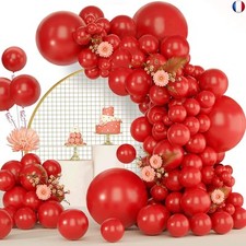 Ballon Rouge, 120 Pièces Kit Arche Ballon Rouge, 18 12 10 5 pouce Guirlande 