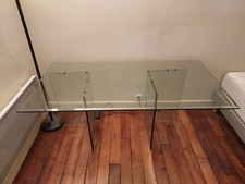 Bureau / Table de salle à manger en verre 'BOBBY TABLE' design - 160x80 cm