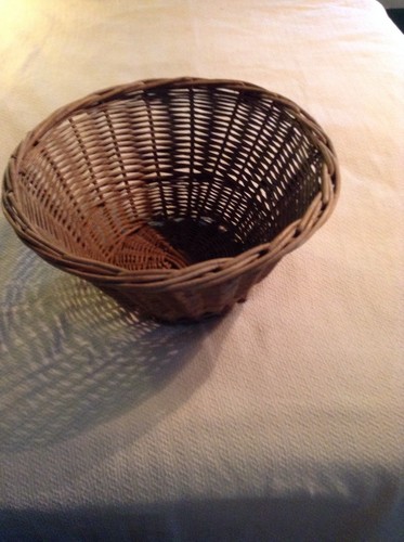 Antique round wicker basket - round,