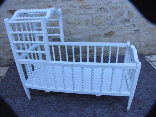 Berceau ancien bois tourné - ancien, en