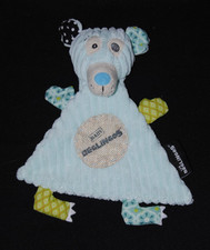 ?Doudou plat ours polaire DEGLINGOS Illikos bleu NEUF