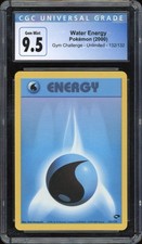 2000 Pokemon Unlimited Gym Challenge Water Energy 132/132 CGC 9.5 GEM MINT