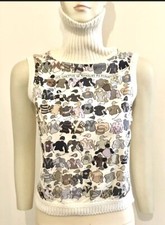 PULL FEMME WOMEN HERMES TAILLE S COMME NEUF 55% SOIE 45% LAINE LAURENT CRESP