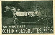 Publicité ancienne voiture automobile Cottin & Desgouttes 1915 issue de magazine