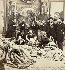 Crisettes Salon Mode Second Empire c1860 Photo Stereo Vintage Albumine §f