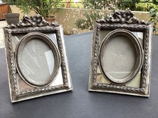 Paire porte Photo en Métal Argenté/verrerie . A NETTOYER