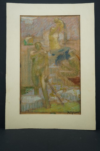 Tableau fusain eugène robert - eugène,